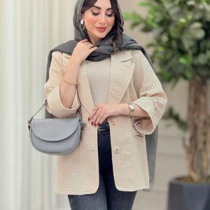 مانتو آستین پاکتی جیب نما ترگل کد 6690