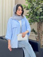 شومیز آستین پاکتی آذر کد 6654 - تصویر 7
