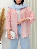 شومیز تک جیب درنا کد 6664 - تصویر 2
