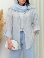 شومیز تک جیب درنا کد 6664