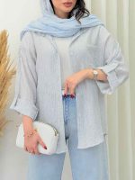 شومیز تک جیب درنا کد 6664 - تصویر 6