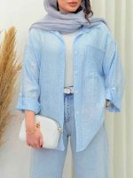شومیز تک جیب درنا کد 6664 - تصویر 5