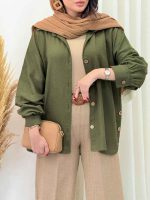 مانتو بغل سه دکمه گیتی کد 6716 - تصویر 8