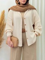 مانتو بغل سه دکمه گیتی کد 6716 - تصویر 7
