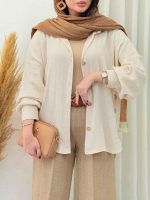 مانتو بغل سه دکمه گیتی کد 6716 - تصویر 2