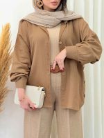 مانتو بغل سه دکمه گیتی کد 6716 - تصویر 4