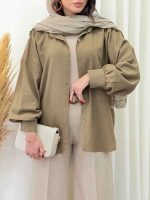 مانتو بغل سه دکمه گیتی کد 6716 - تصویر 6