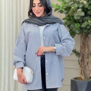 مانتو راه راه تک جیب مهلا کد 6365