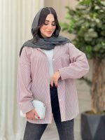مانتو راه راه تک جیب مهلا کد 6365 - تصویر 2
