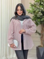 مانتو راه راه تک جیب مهلا کد 6365 - تصویر 23