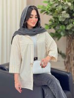 مانتو راه راه برش دار صبا کد 6669 - تصویر 10