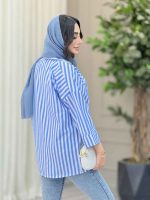مانتو راه راه برش دار صبا کد 6669 - تصویر 16