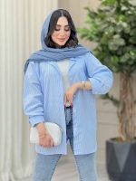 مانتو راه راه تک جیب مهلا کد 6365 - تصویر 12