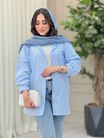 مانتو راه راه تک جیب مهلا کد 6365 - تصویر 10