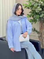 مانتو راه راه تک جیب مهلا کد 6365 - تصویر 15