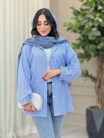 مانتو راه راه تک جیب مهلا کد 6365 - تصویر 9