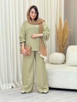 ست مانتو و شلوار آستین بند کد 6717 - تصویر 3