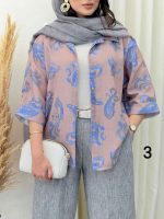 شومیز طرح دار آتنا کد 6728 - تصویر 10