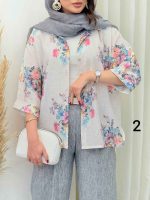 شومیز طرح دار آتنا کد 6728