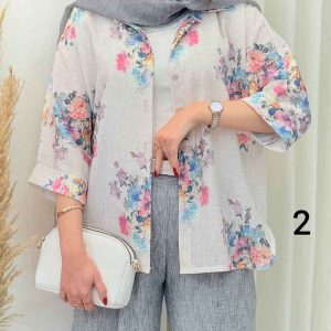 شومیز طرح دار آتنا کد 6728
