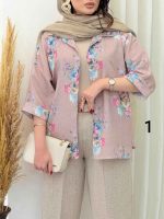 شومیز طرح دار آتنا کد 6728 - تصویر 6