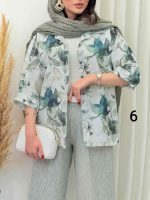 شومیز طرح دار آتنا کد 6728 - تصویر 15