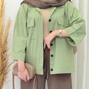 مانتو دو جیب پاکتی ماهرخ کد 6731