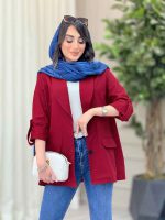 مانتو آستین پاگن جیب نما سادنا کد 6795 - تصویر 9
