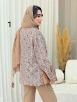 مانتو طرح دار مغزی دوزی 6730 - تصویر 15