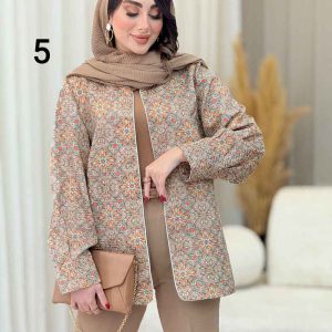 مانتو طرح دار مغزی دوزی 6730