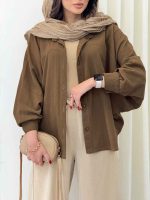 مانتو پانچ برش دار کد 6746 - تصویر 27