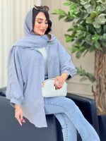 مانتو پانچ خط دار کد 6764 - تصویر 11