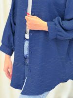 مانتو پانچ خط دار کد 6764 - تصویر 8
