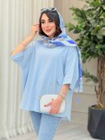مانتو پانچ برش دار جیب نما کد 6732 - تصویر 8