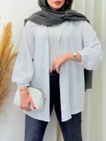 مانتو پانچ خط دار کد 6764 - تصویر 7