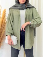 مانتو پانچ خط دار کد 6764 - تصویر 15