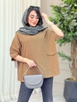 مانتو پانچ برش دار جیب نما کد 6732 - تصویر 12