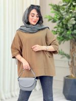 مانتو پانچ برش دار جیب نما کد 6732 - تصویر 7