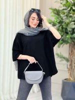 مانتو پانچ برش دار جیب نما کد 6732 - تصویر 6