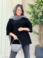 مانتو پانچ برش دار جیب نما کد 6732 - تصویر 3