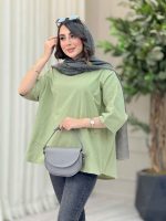 مانتو پانچ برش دار جیب نما کد 6732 - تصویر 9