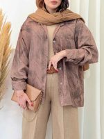 مانتو طرح دار پشت پیله درسا کد 6739 - تصویر 2