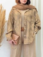 مانتو طرح دار پشت پیله درسا کد 6739 - تصویر 3