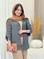 مانتو سر آستین دو دکمه روژین کد 6773 - تصویر 9