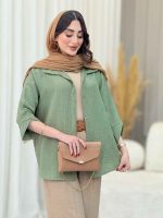 مانتو سر آستین دو دکمه روژین کد 6773 - تصویر 21