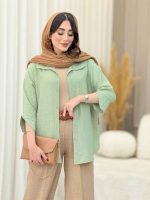 مانتو سر آستین دو دکمه روژین کد 6773 - تصویر 7