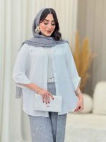 مانتو سر آستین دو دکمه روژین کد 6773 - تصویر 8