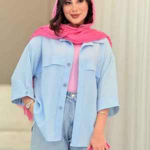 مانتو آستین پاکتی جلو ژیله کد 6766