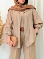 مانتو آستین کش نواردوزی کد 6771 - تصویر 3
