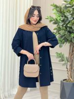 مانتو بغل سه دکمه جیب دوبل کد 6768 - تصویر 2
